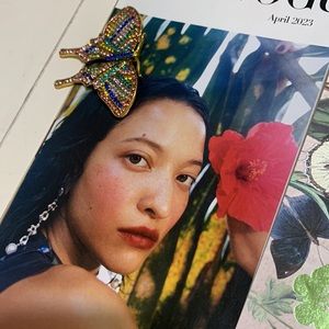 Butterfly brooch multi color large